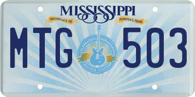 MS license plate MTG503