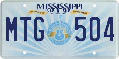 MS license plate MTG504