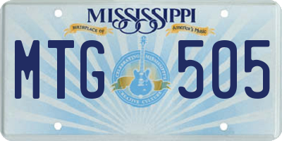 MS license plate MTG505