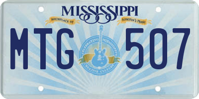 MS license plate MTG507