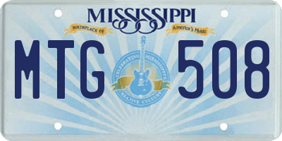 MS license plate MTG508