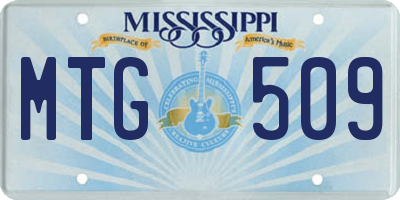 MS license plate MTG509