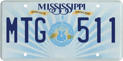 MS license plate MTG511