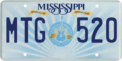 MS license plate MTG520