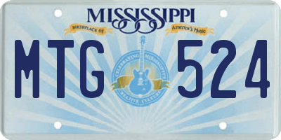MS license plate MTG524