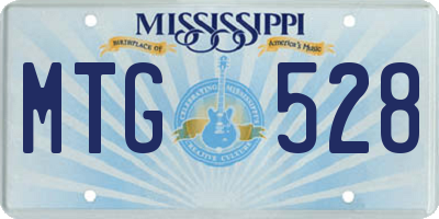 MS license plate MTG528