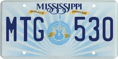 MS license plate MTG530
