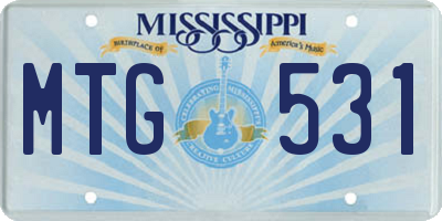 MS license plate MTG531