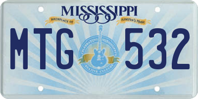 MS license plate MTG532