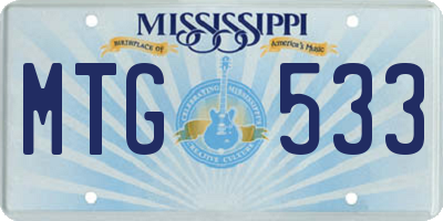 MS license plate MTG533