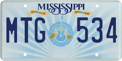 MS license plate MTG534