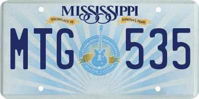 MS license plate MTG535