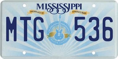 MS license plate MTG536