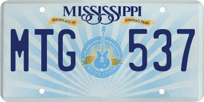 MS license plate MTG537