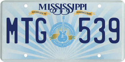MS license plate MTG539