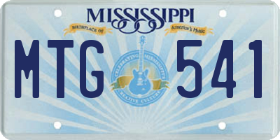 MS license plate MTG541