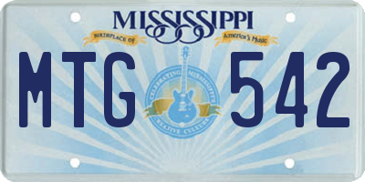 MS license plate MTG542