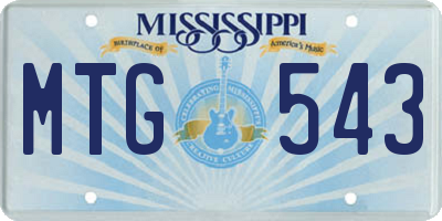 MS license plate MTG543