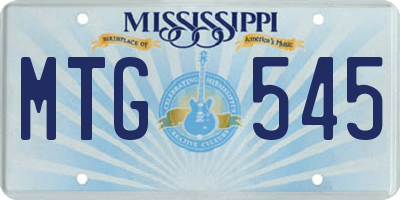 MS license plate MTG545