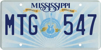 MS license plate MTG547