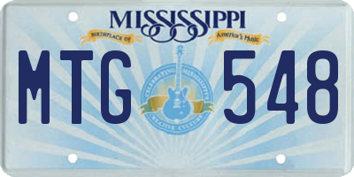 MS license plate MTG548