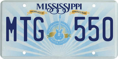 MS license plate MTG550
