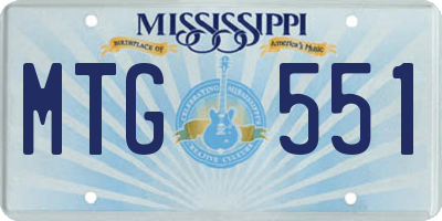 MS license plate MTG551