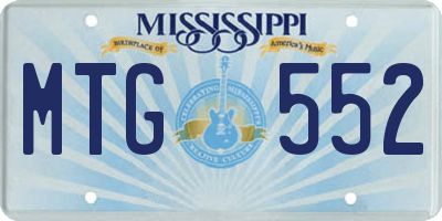 MS license plate MTG552