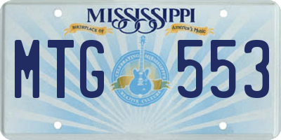 MS license plate MTG553
