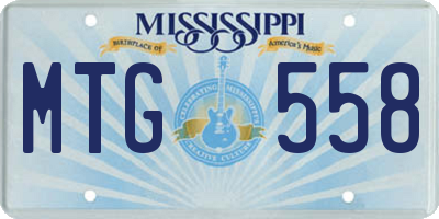 MS license plate MTG558