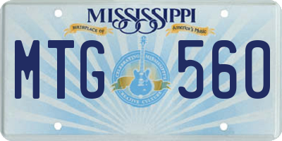 MS license plate MTG560