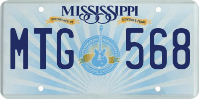 MS license plate MTG568