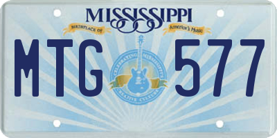 MS license plate MTG577