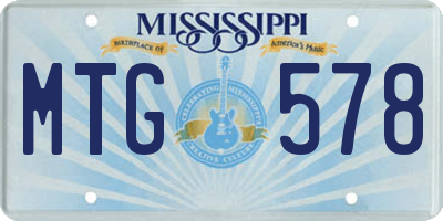 MS license plate MTG578