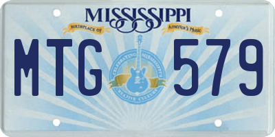 MS license plate MTG579