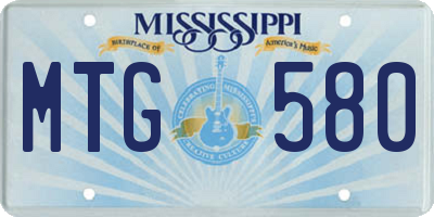 MS license plate MTG580