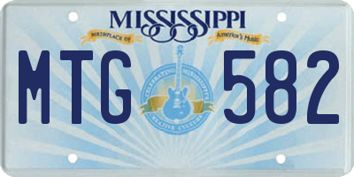 MS license plate MTG582