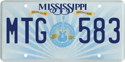 MS license plate MTG583