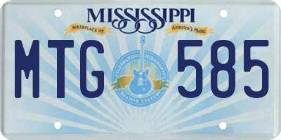 MS license plate MTG585