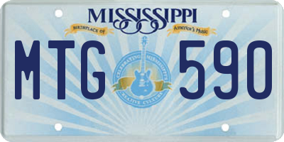 MS license plate MTG590