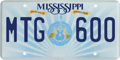 MS license plate MTG600