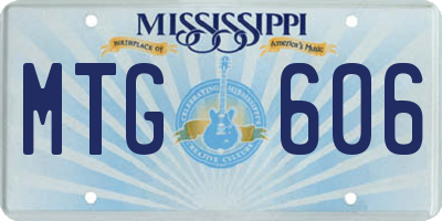 MS license plate MTG606
