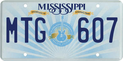 MS license plate MTG607