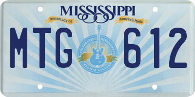 MS license plate MTG612