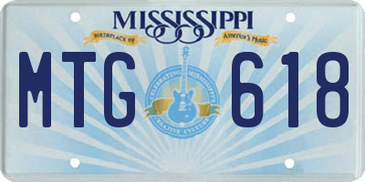 MS license plate MTG618