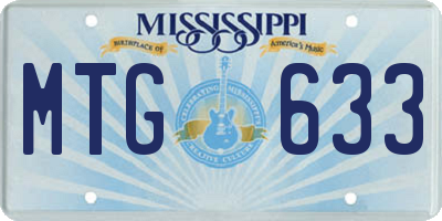MS license plate MTG633