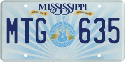 MS license plate MTG635