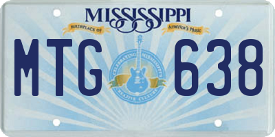 MS license plate MTG638