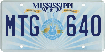 MS license plate MTG640