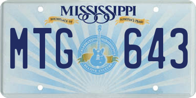 MS license plate MTG643
